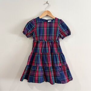 Crewcuts Girls Plaid Dress Size 4 Red Green Blue Cotton Preppy Holiday